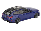 BMW M5 Touring Marina Bay Blue Metallic with Black Top and Sun Roof Limited Edition 1/64 Diecast Model Car by Mini GT-2