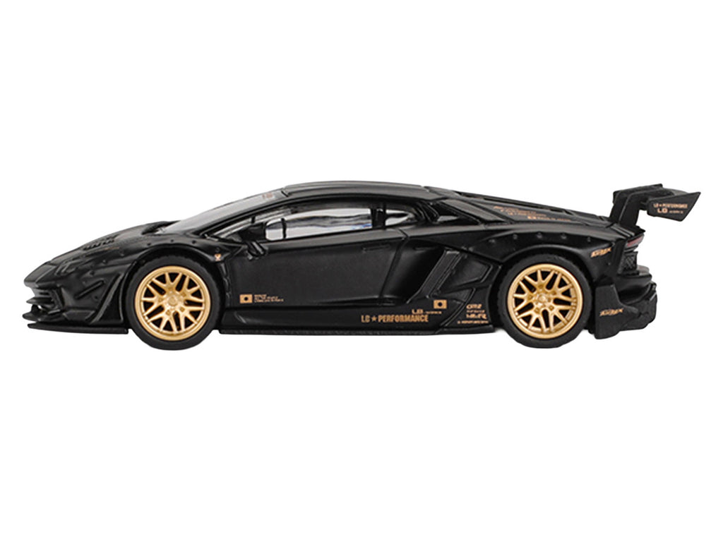 Lamborghini Aventador "LB-Works" Matt Black with Carbon Hood Limited Edition 1/64 Diecast Model Car by Mini GT-2