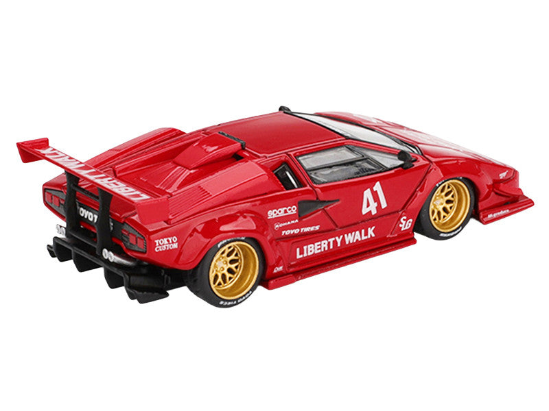 Lamborghini Countach LB-WORKS #41 Red Limited Edition 1/64 Diecast Model Car by Mini GT-1