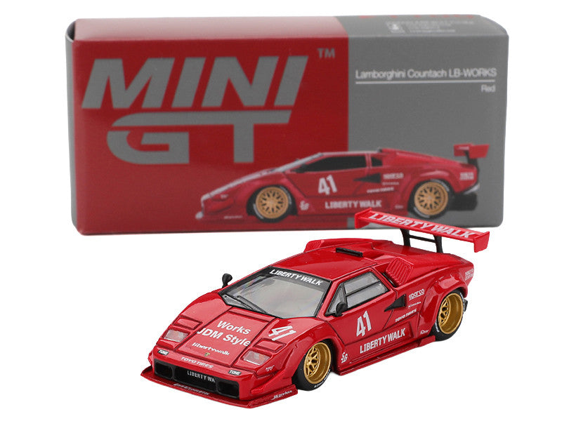 Lamborghini Countach LB-WORKS #41 Red Limited Edition 1/64 Diecast Model Car by Mini GT-2