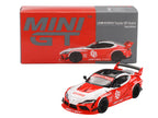 Toyota GR Supra "LB-Works" Red with White Stripes and Black Top Limited Edition 1/64 Diecast Model Car by Mini GT