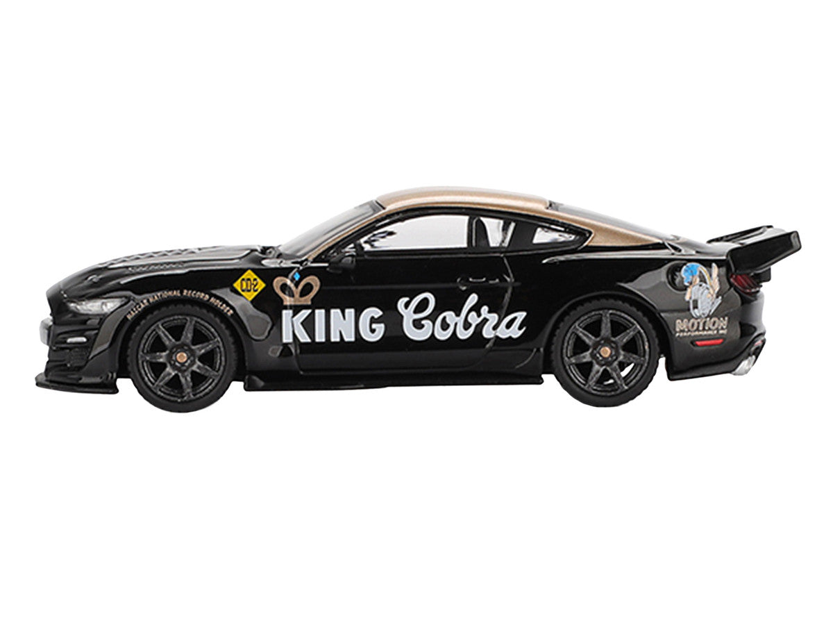 Shelby GT500 Dragon Snake Concept "King Cobra" Black with Gold Metallic Top Limited Edition 1/64 Diecast Model Car by Mini GT-0