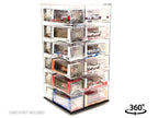 Acrylitower Showcase Large 24 Car Display Desktop Spinner with Cover Clear "Mijo Exclusives" for 1/64 Scale Models-0
