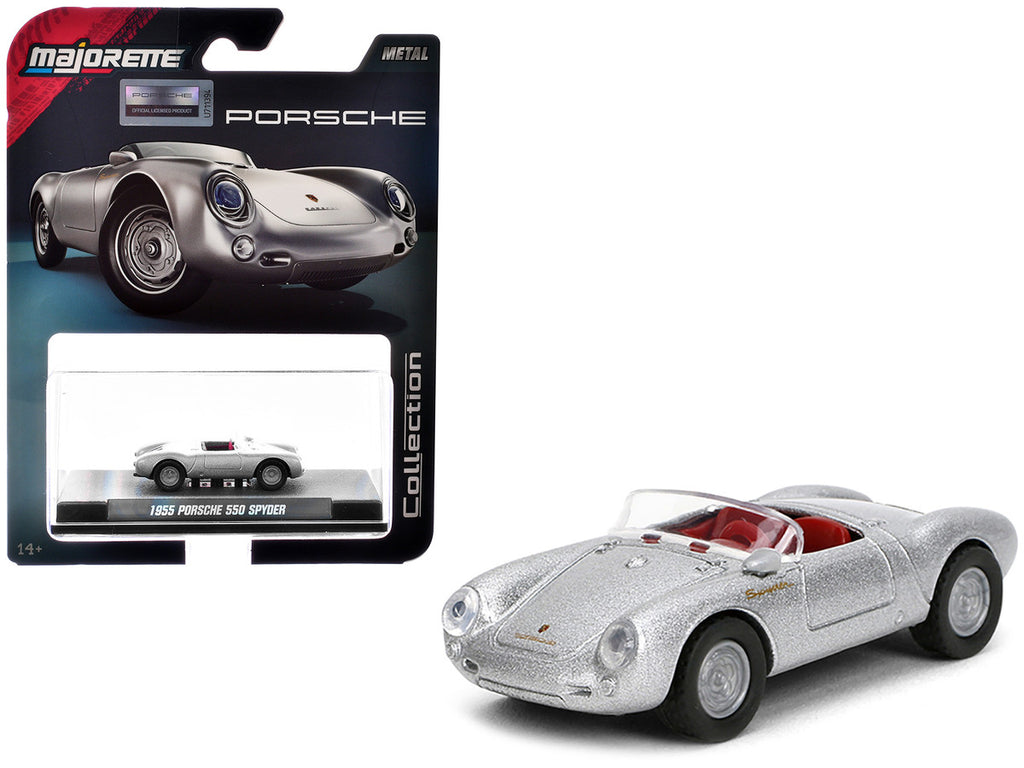 1955 Porsche 550 Spyder Silver Metallic with Red Interior "Collection" Series 1/64 Diecast Model Car by Majorette-4