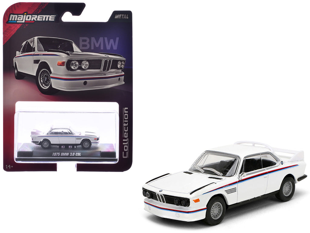 1975 BMW 3.0 CSL White with Red and Blue Stripes "Collection" Series 1/64 Diecast Model Car by Majorette-4