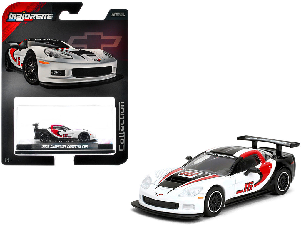 2005 Chevrolet Corvette C6R #16 White with Black and Red Graphics "Collection" Series 1/64 Diecast Model Car by Majorette-4