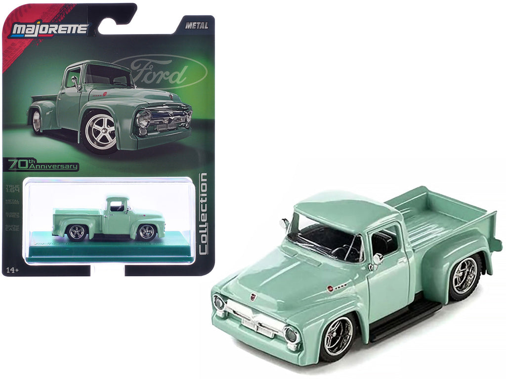 1956 Ford F-100 Pickup Truck Light Green "Collection" Series 1/64 Diecast Model Car by Majorette-4