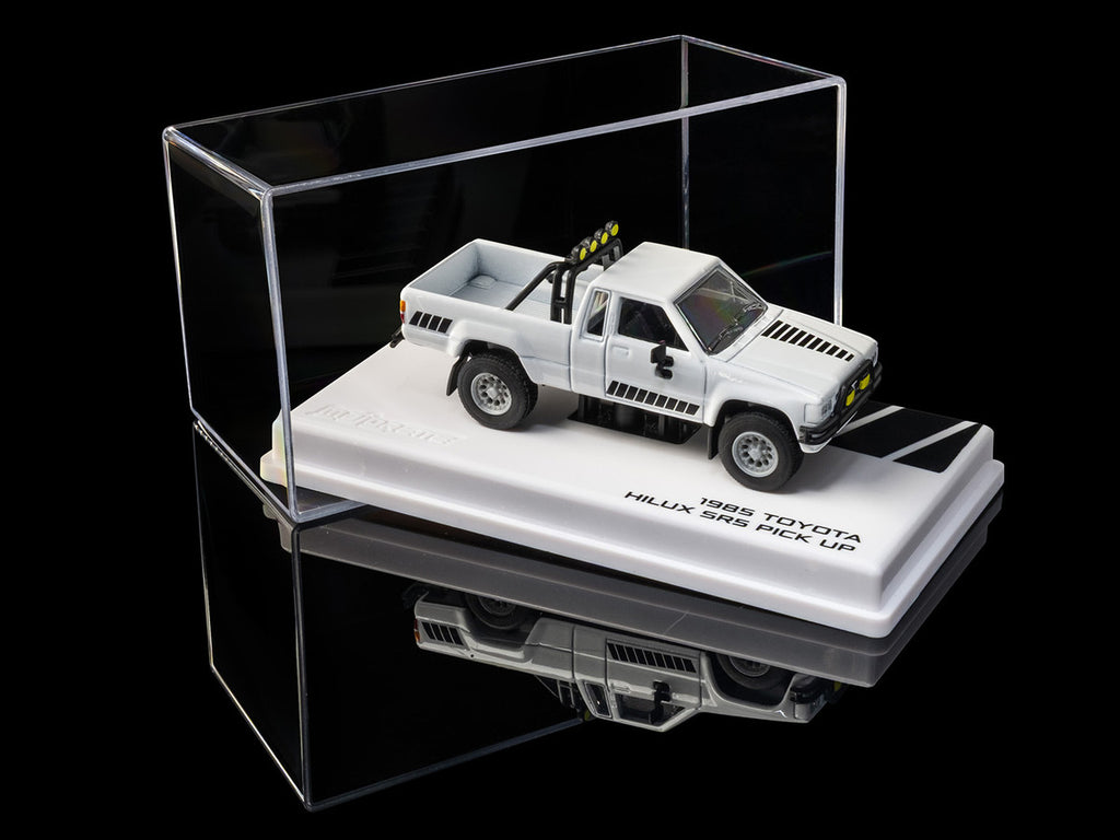 1985 Toyota Hilux SR5 Pickup Truck White with Black Graphics "Collection" Series 1/64 Diecast Model Car by Majorette-1