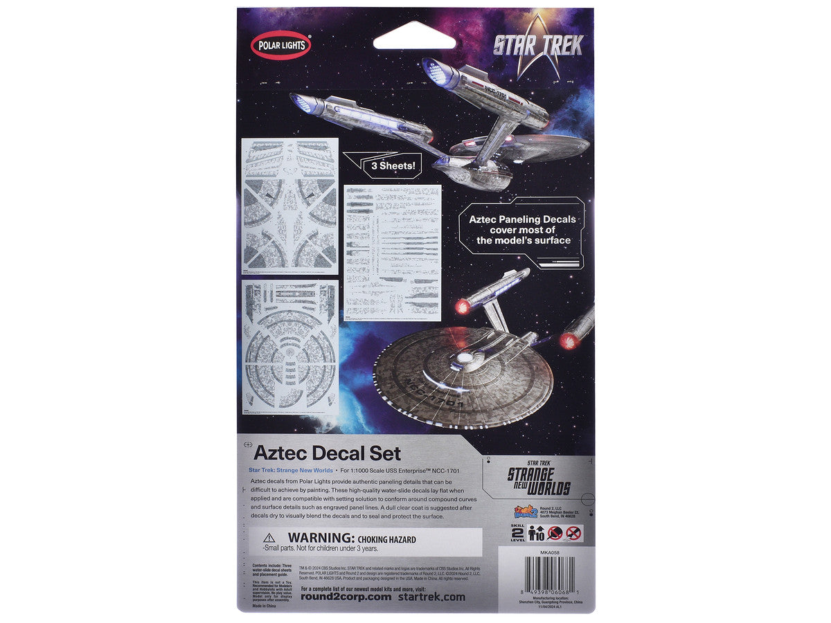 USS Enterprise NCC-1701 Aztec Decal Set "Star Trek: Strange New Worlds" (2022-Current) TV Series 1/1000 Scale by Polar Lights-1