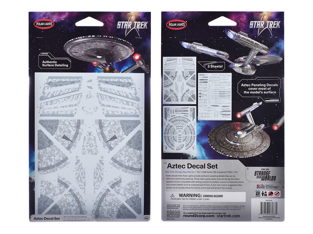 USS Enterprise NCC-1701 Aztec Decal Set "Star Trek: Strange New Worlds" (2022-Current) TV Series 1/1000 Scale by Polar Lights-2