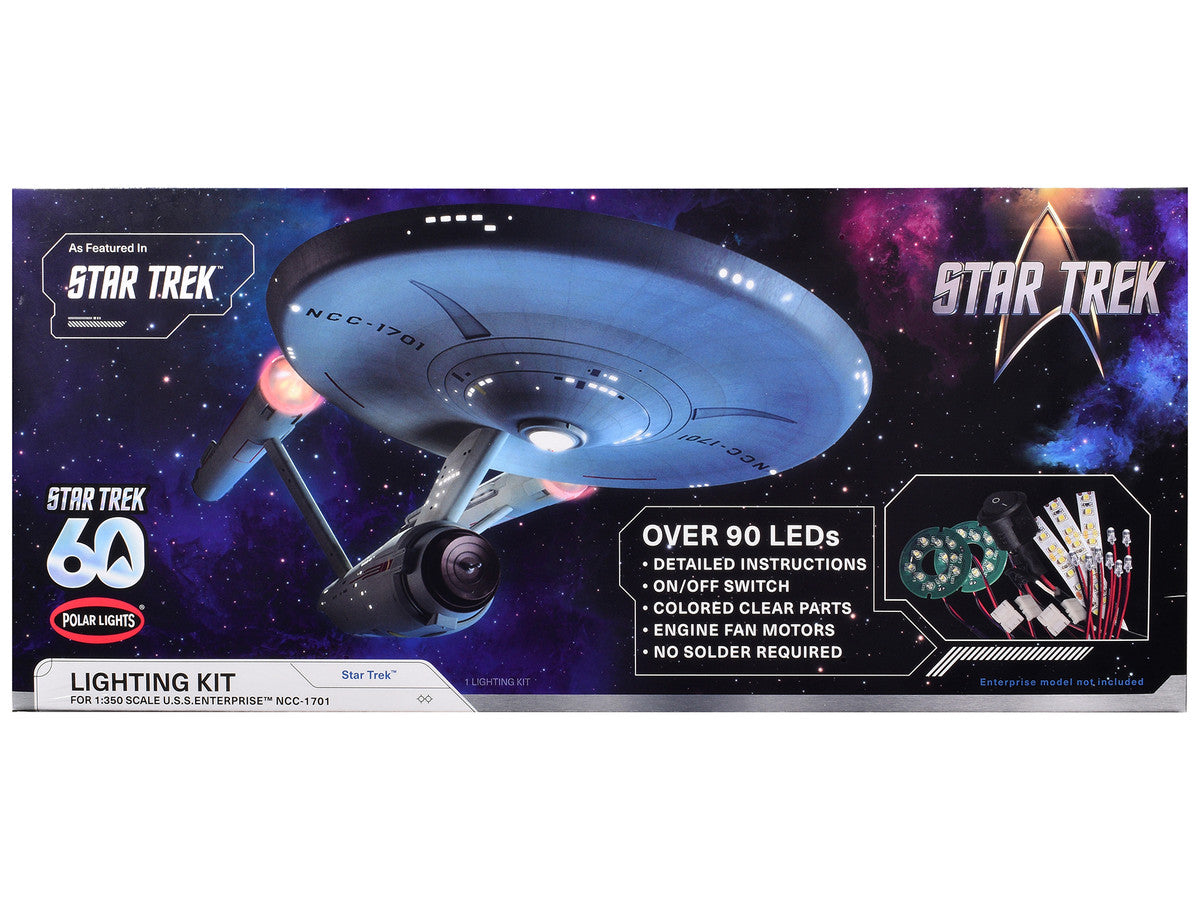 Skill 2 Model Kit Star Trek The Original Series USS Enterprise 60th Anniversary Lighting Set for 1/350 Scale Model by Polar Lights-3