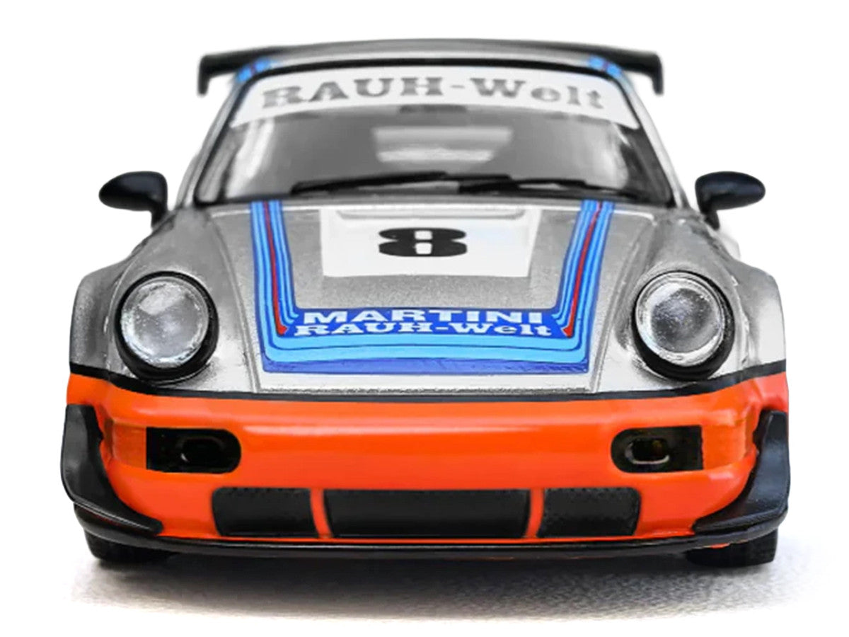 RWB 964 #8 "Ichiban Boshi - Martini Racing" Silver Metallic with Stripes 1/64 Diecast Model Car by Model Model-2