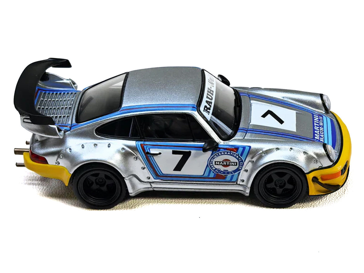 RWB 964 #7 "Ichiban Boshi - Martini Racing" Silver Metallic with Stripes 1/64 Diecast Model Car by Model Model-1