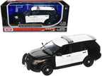 2022 Ford Police Interceptor Utility Unmarked Black and White 1/24 Diecast Model Car by Motormax-2