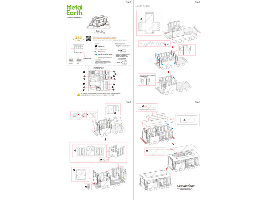 Model Kit San Francisco Cable Car "Powel & Mason St" (Easy Difficulty) Steel Model by Metal Earth-3