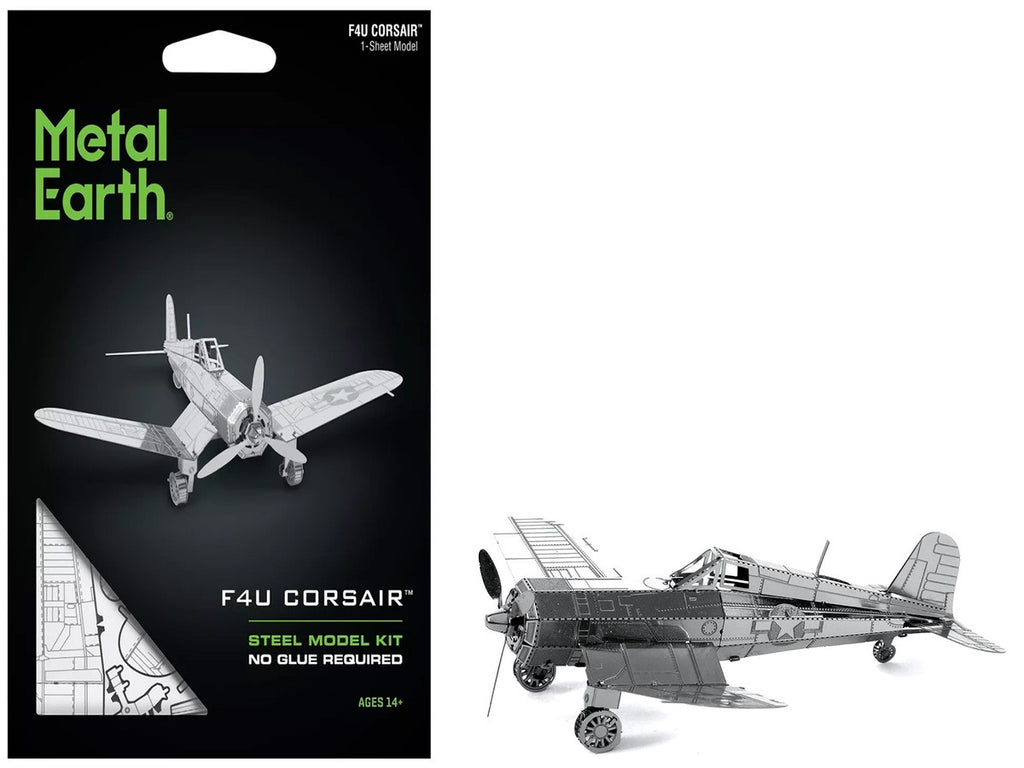 Model Kit Vought F4U Corsair Fighter Aircraft "United States Navy" (Moderate Difficulty) Steel Model by Metal Earth-3