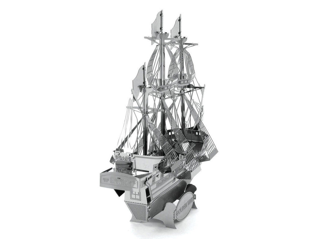 Model Kit Golden Hind Galleon (Moderate Difficulty) Steel Model by Metal Earth-1