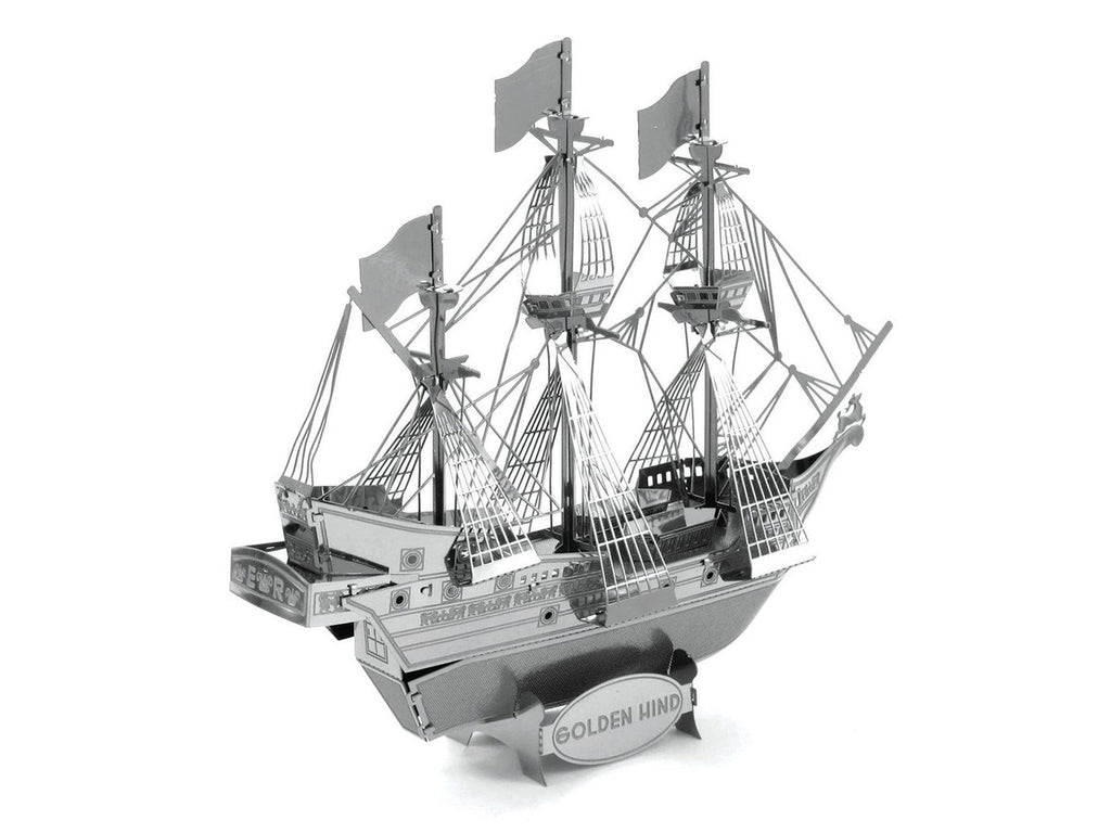 Model Kit Golden Hind Galleon (Moderate Difficulty) Steel Model by Metal Earth-3