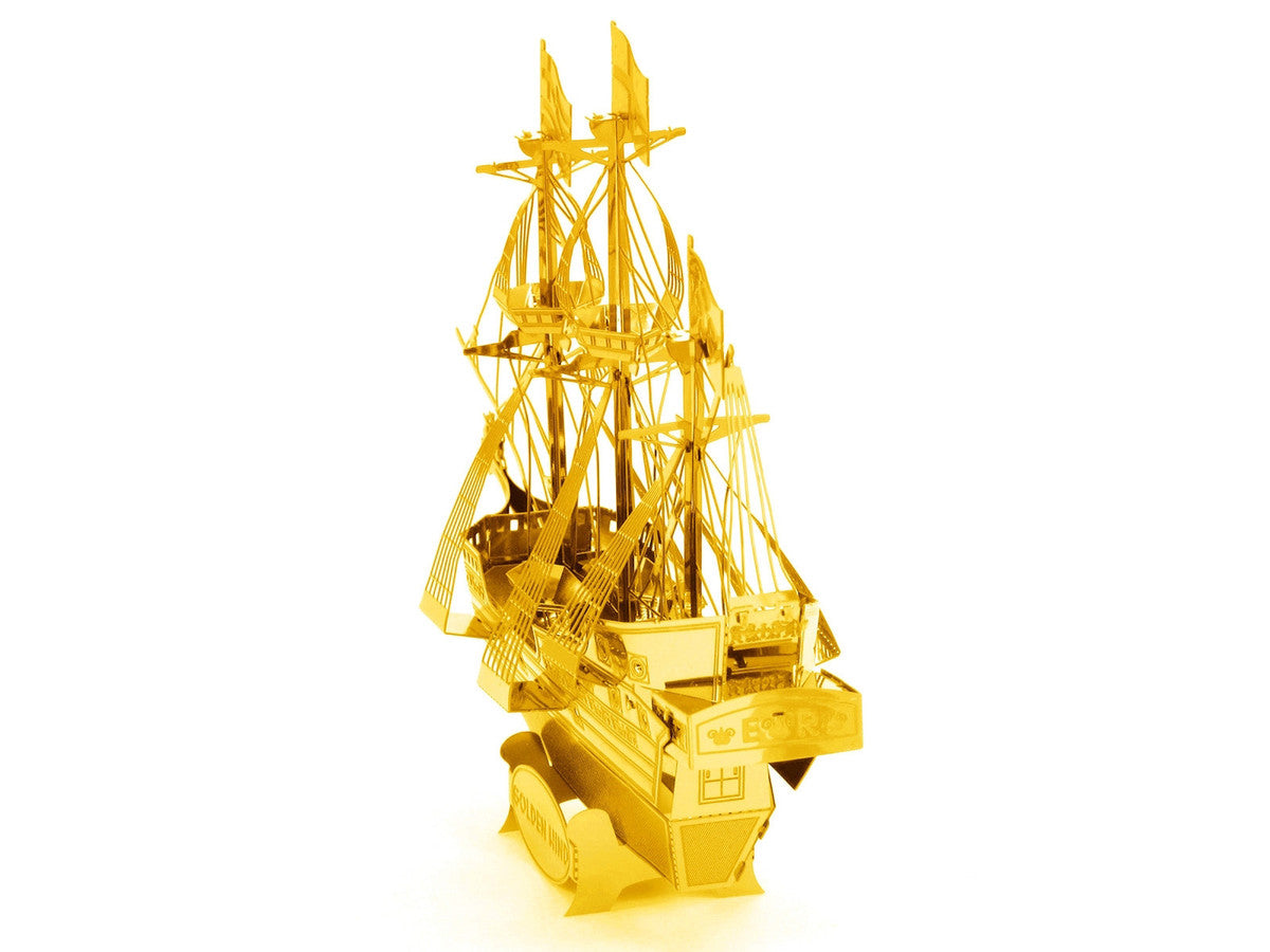 Model Kit Golden Hind Galleon Gold Version (Moderate Difficulty) Steel Model by Metal Earth-1