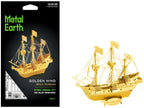 Model Kit Golden Hind Galleon Gold Version (Moderate Difficulty) Steel Model by Metal Earth-4