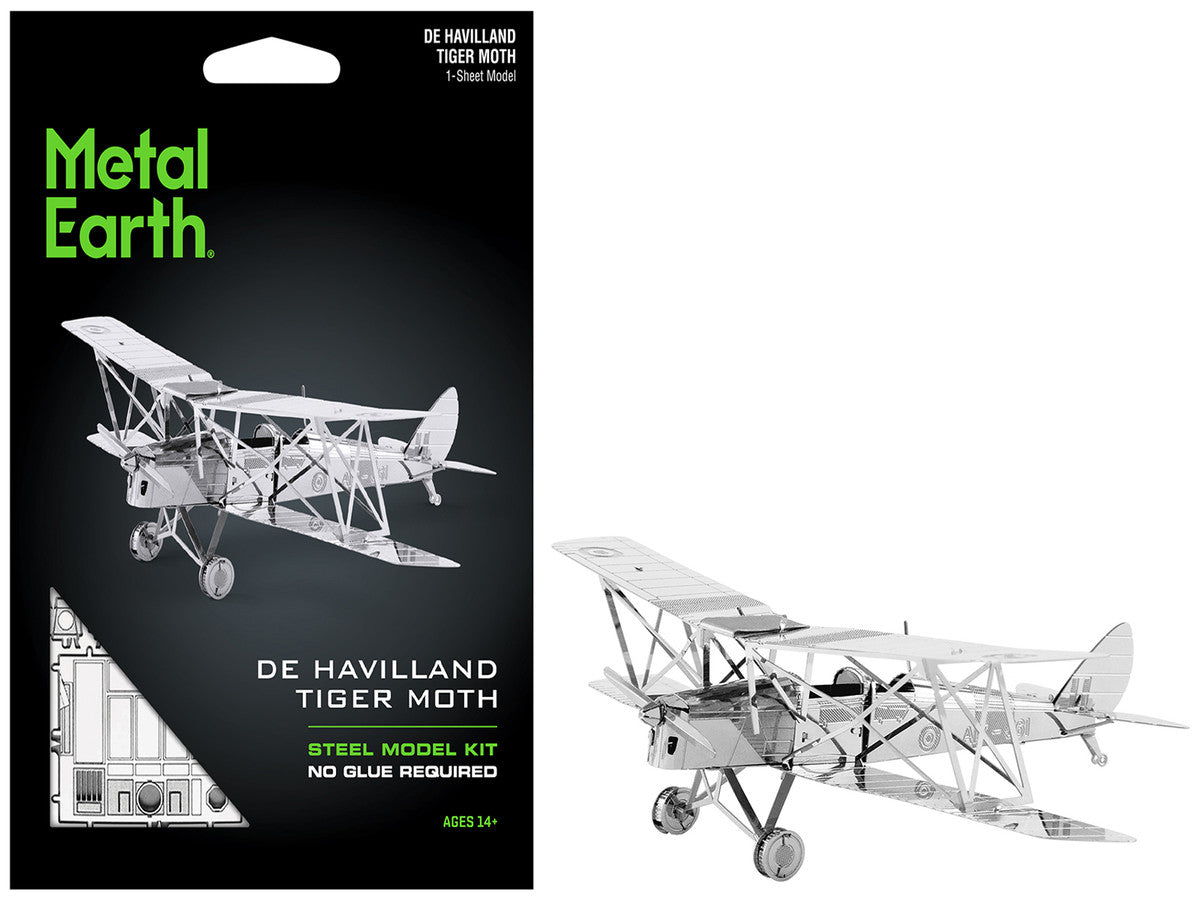 Model Kit De Havilland Tiger Moth Trainer Aircraft (Moderate Difficulty) Steel Model by Metal Earth-4