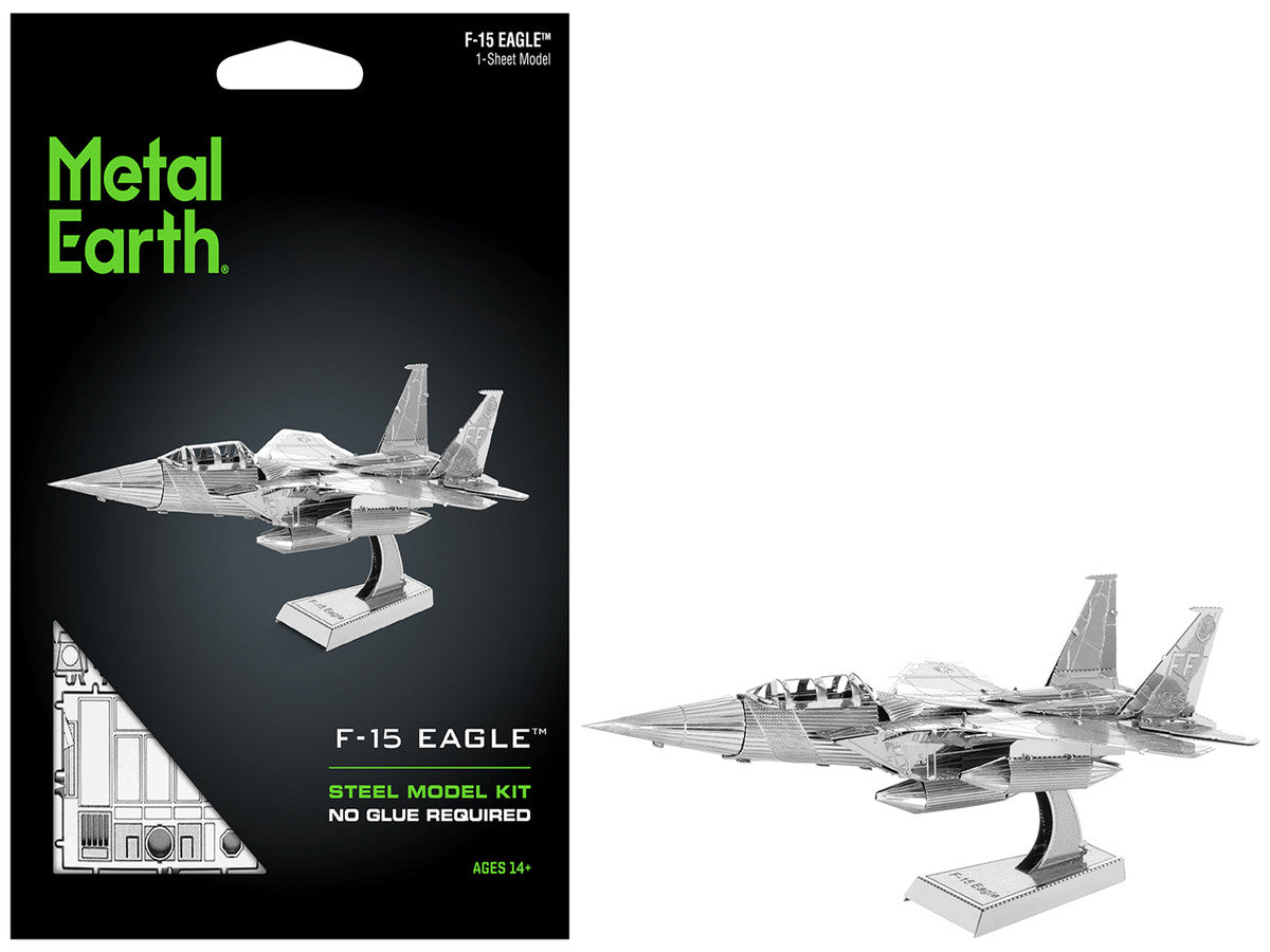 Model Kit McDonnell Douglas F-15 Eagle Fighter Aircraft (Moderate Difficulty) Steel Model by Metal Earth-4