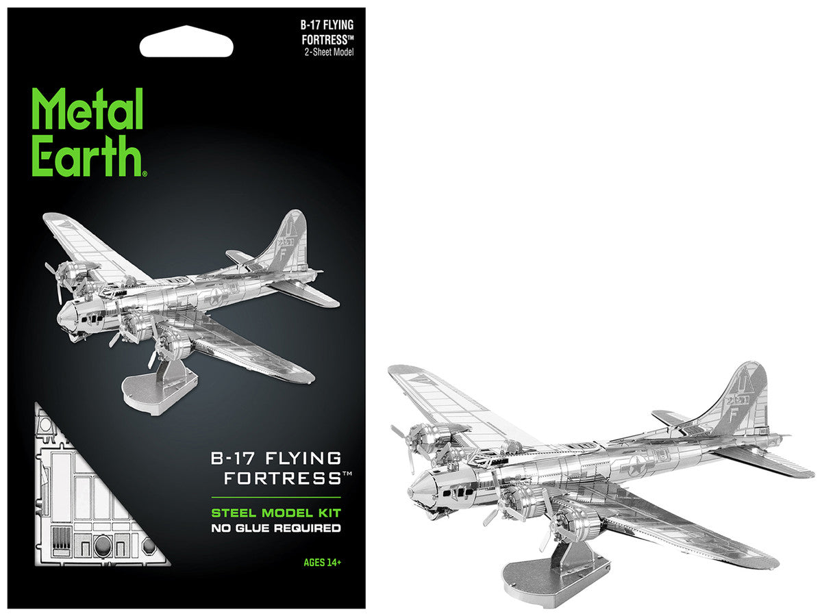 Model Kit Boeing B-17 Flying Fortress Bomber Aircraft (Moderate Difficulty) Steel Model by Metal Earth-4