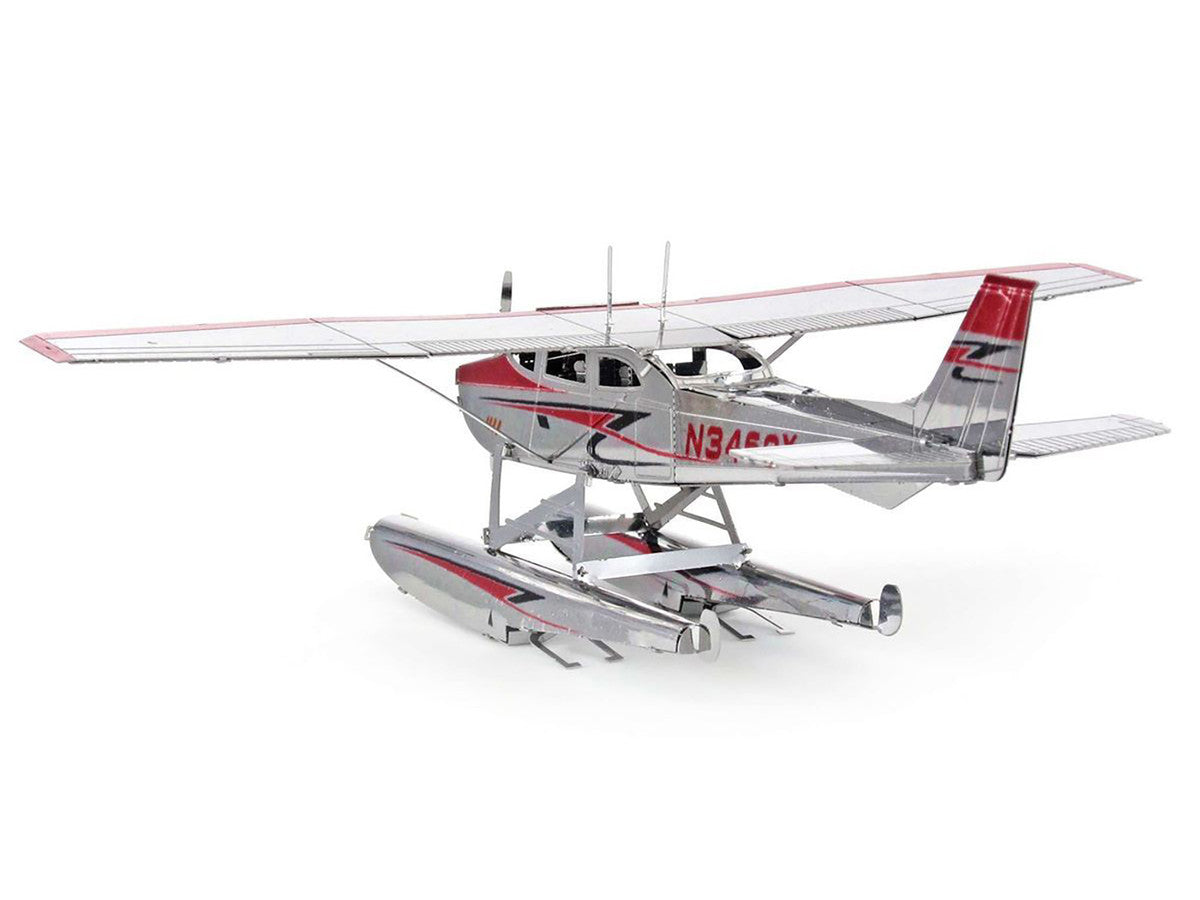 Model Kit Cessna 182 Floatplane White and Red (Moderate Difficulty) Steel Model by Metal Earth-3