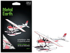 Model Kit Cessna 182 Floatplane White and Red (Moderate Difficulty) Steel Model by Metal Earth-4