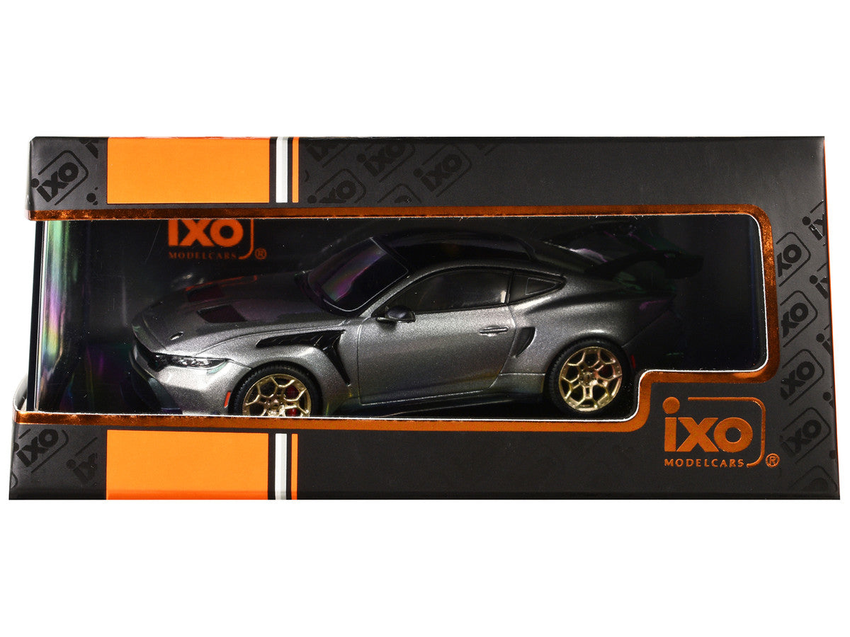 2025 Ford Mustang GTD Gray Metallic with Black Top 1/43 Diecast Model by IXO Models-1