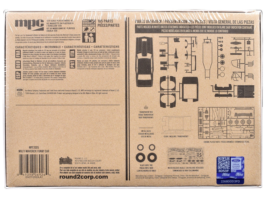Skill 2 Model Kit "Ohio" George Montgomery's Multi Maverick Funny Car 1/25 Scale Model by MPC-2