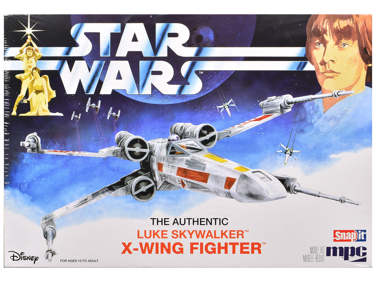 Skill 2 Snap Model Kit Luke Skywalker X-Wing Fighter "Star Wars: A New Hope" (1977) Movie 1/63 Scale Model by MPC-0