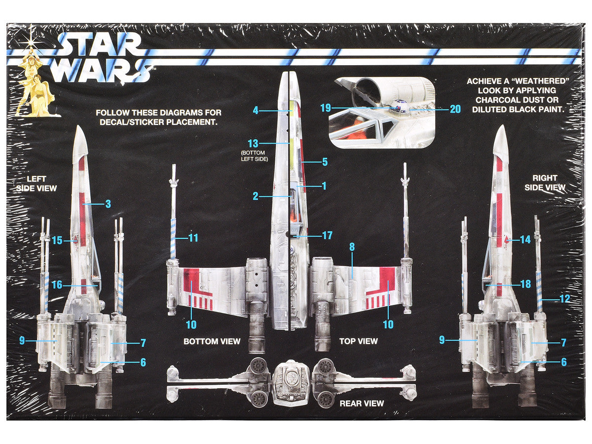 Skill 2 Snap Model Kit Luke Skywalker X-Wing Fighter "Star Wars: A New Hope" (1977) Movie 1/63 Scale Model by MPC-3