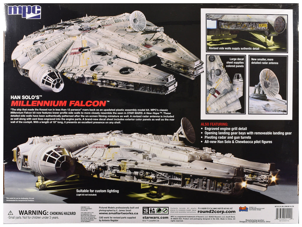 Skill 3 Model Kit Han Solo's Millennium Falcon "Star Wars: A New Hope" (1977) Movie 1/72 Scale Model by MPC-3