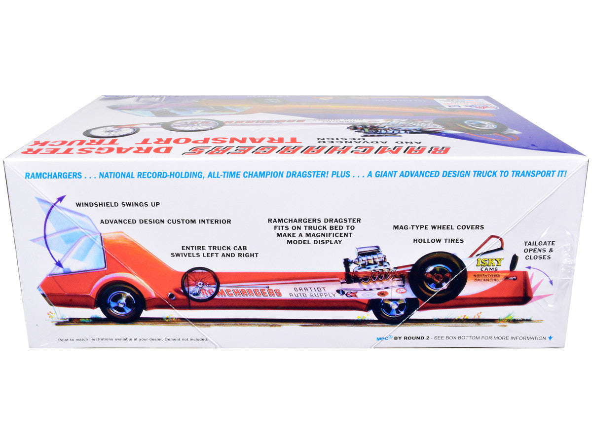 Skill 2 Model Kit Ramchargers Dragster and Advanced Design Transport Truck 2 Kits in 1 1/25 Scale Models by MPC-1