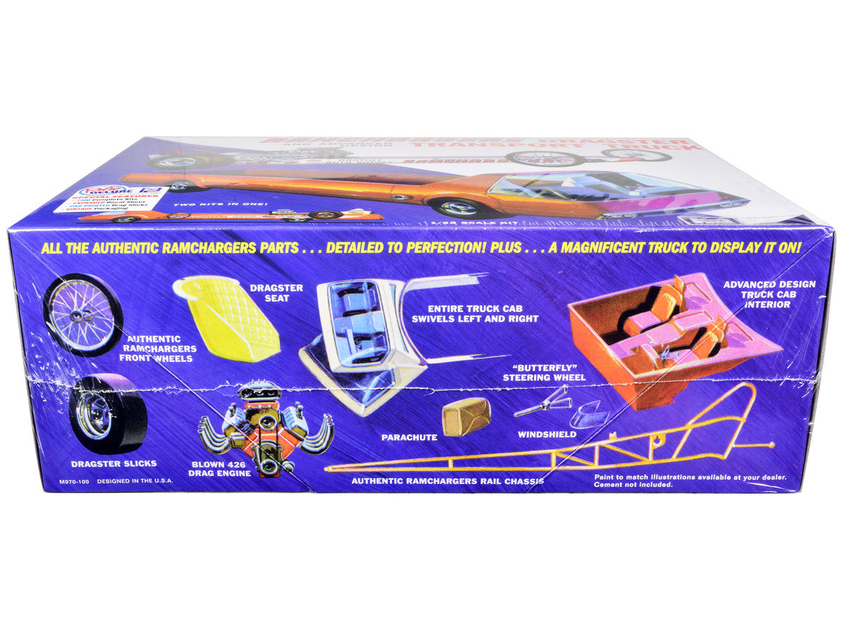 Skill 2 Model Kit Ramchargers Dragster and Advanced Design Transport Truck 2 Kits in 1 1/25 Scale Models by MPC-2