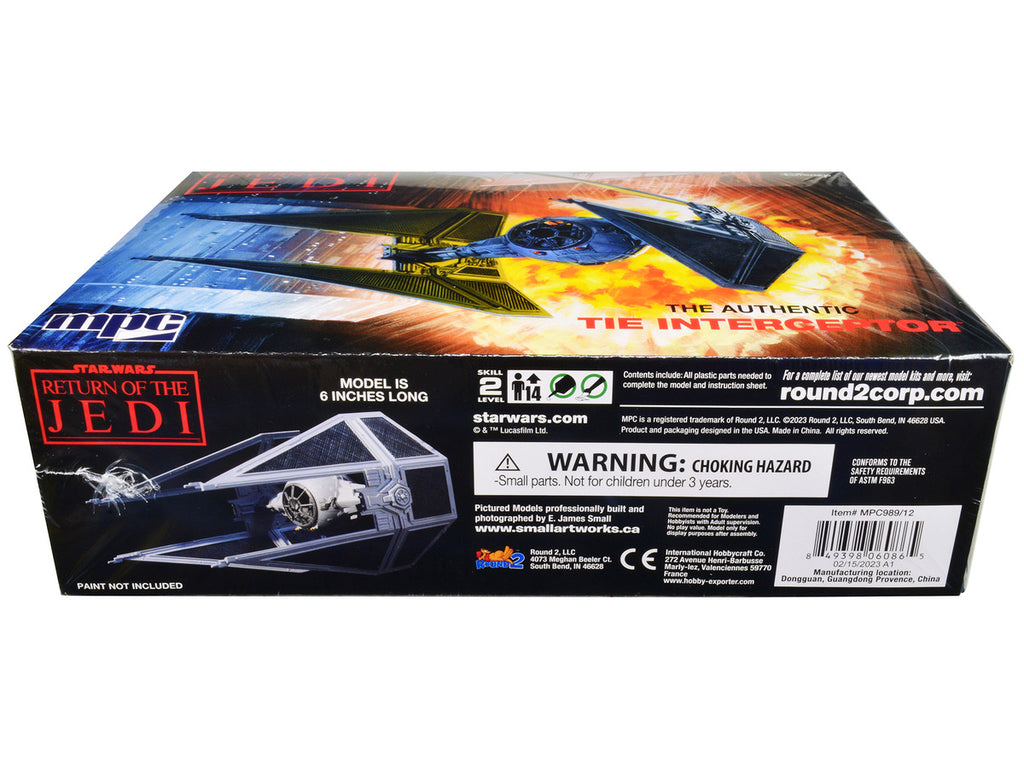 Skill 2 Model Kit Tie Interceptor Spacecraft "Star Wars: Return of the Jedi" (1983) Movie 1/48 Scale Model by MPC-2