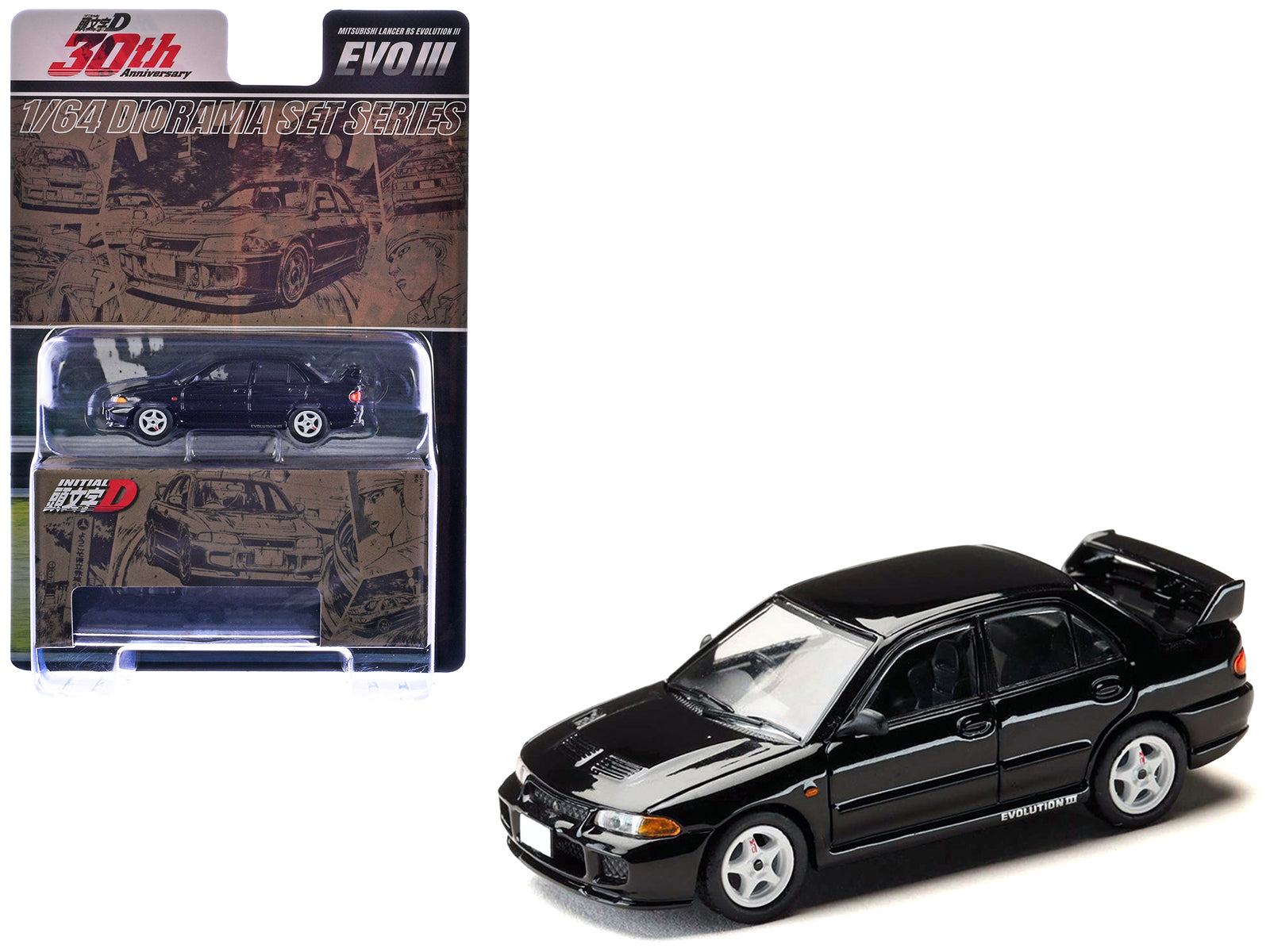 Hobby Japan Initial D Legends Duo – Mitsubishi Lancer Evolution III & IV (1/64 Diorama Set Series)