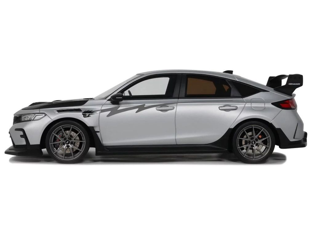 2024 Honda Civic Type R Mugen Group B RHD (Right Hand Drive) Matt Silver Metallic with Black Hood Limited Edition to 999 pieces Worldwide 1/18 Model Car by Otto Mobile-3