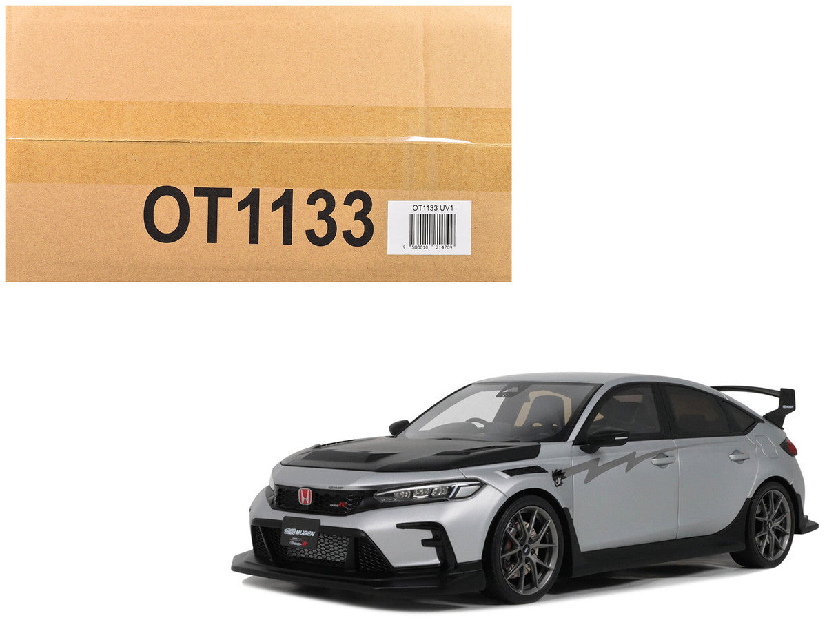 2024 Honda Civic Type R Mugen Group B RHD (Right Hand Drive) Matt Silver Metallic with Black Hood Limited Edition to 999 pieces Worldwide 1/18 Model Car by Otto Mobile-0