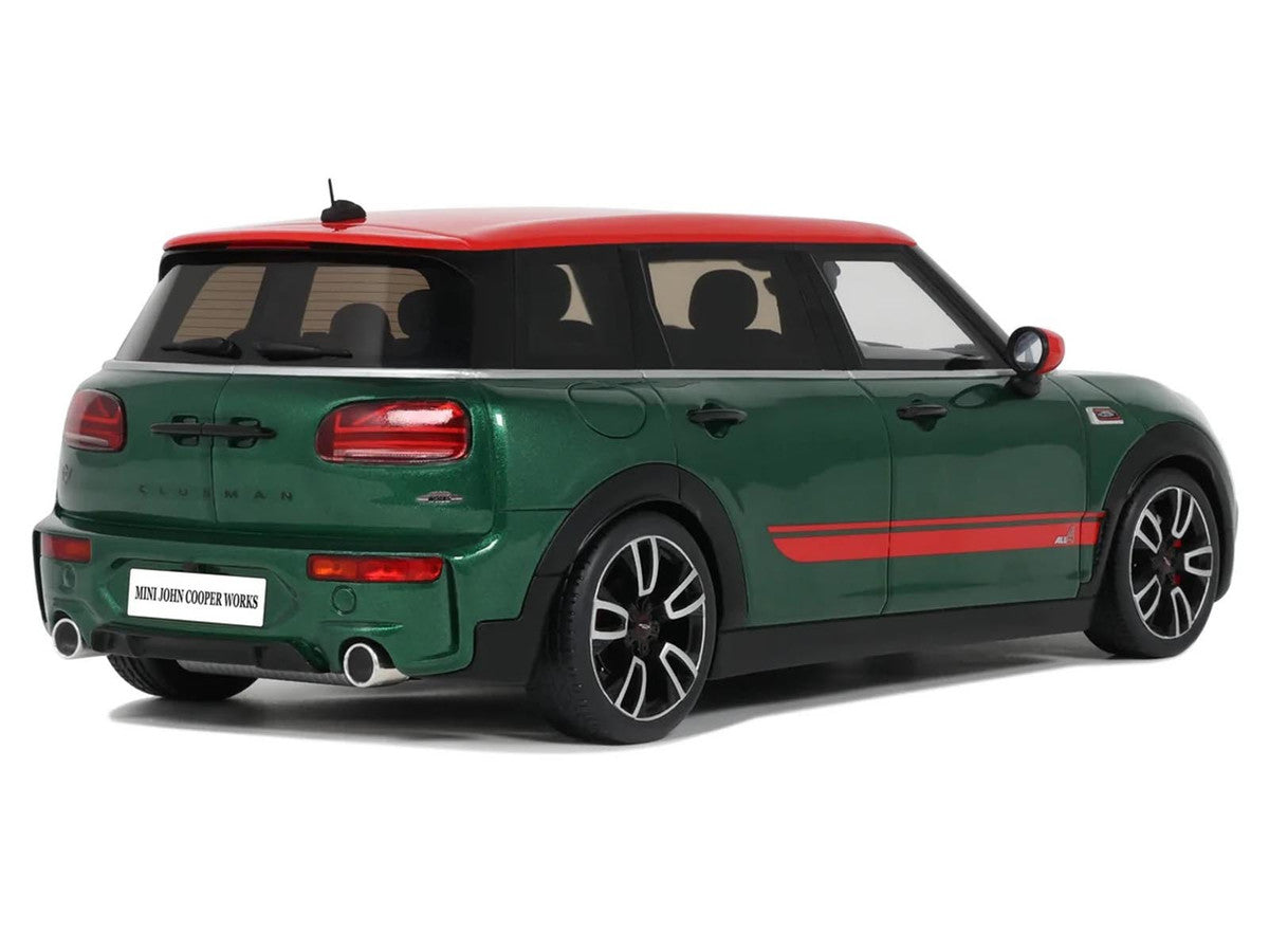 2021 Mini Clubman (F54) JCW British Green Metallic with Red Top and Stripes Limited Edition to 999 pieces Worldwide 1/18 Model Car by Otto Mobile-0