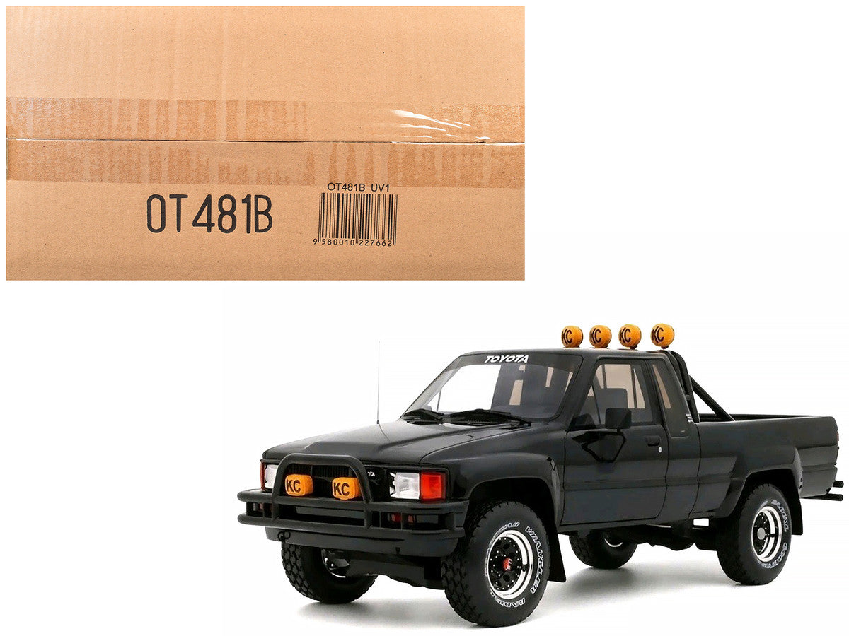 1985 Toyota Hilux SR5 Pickup Truck Black Limited Edition to 3000 pieces Worldwide 1/18 Model Car by Otto Mobile-4