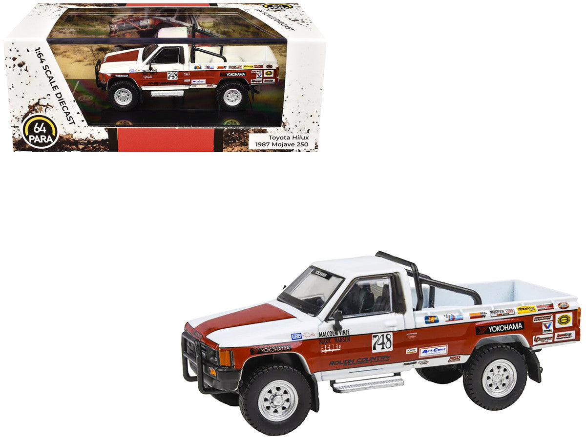 Toyota Hilux Pickup Truck #748 Malcolm Vinje - Mark Hansen "Mojave 250" (1987) 1/64 Diecast Model Car by Paragon Models-3