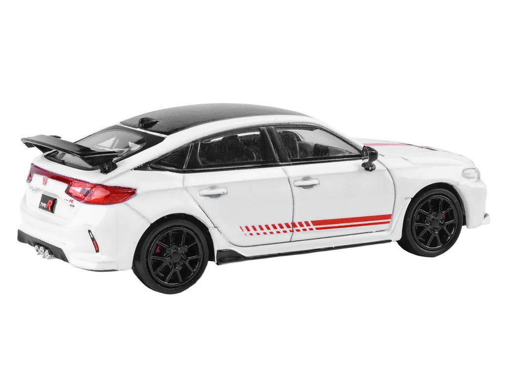 2025 Honda Civic Type R FL5 "Ultimate Edition" White with Red Stripes and Black Top 1/64 Diecast Model Car by Paragon-1