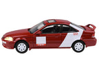 1999 Honda Civic Si EM1 "Kanjo Livery" Red with White Stripes 1/64 Diecast Model Car by Paragon Models-1