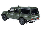 2014 Toyota Land Cruiser LC 79 with Camper Shell Military Green 1/64 Diecast Model Car by Paragon