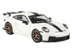 2025 Porsche 911 GT3 (992.2) Grand Prix White with Carbon Stripe 1/64 Diecast Model Car by Paragon-2