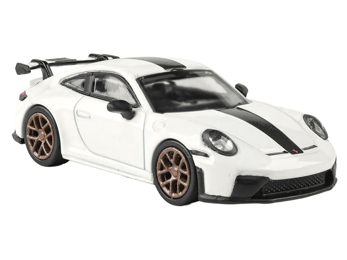 2025 Porsche 911 GT3 (992.2) Grand Prix White with Carbon Stripe 1/64 Diecast Model Car by Paragon-2