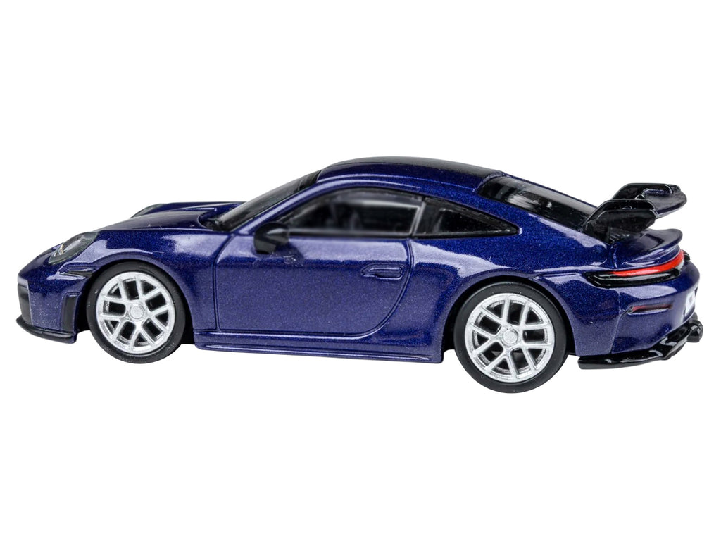2025 Porsche 911 GT3 (992.2) Gentian Blue Metallic with Carbon Stripe 1/64 Diecast Model Car by Paragon