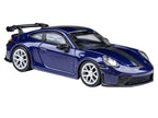 2025 Porsche 911 GT3 (992.2) Gentian Blue Metallic with Carbon Stripe 1/64 Diecast Model Car by Paragon